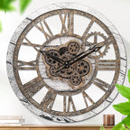 HOIBAI Wall Clock, 24 Inch Moving Gears Clock Large Wall Clock by HOIBAI