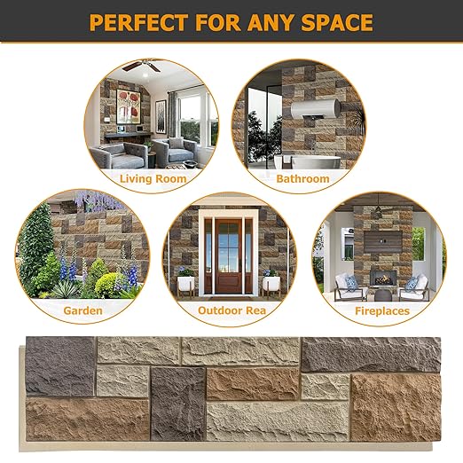 ROOMTEC 6-Packs Faux Stone Wall Covering Panels - Image 6