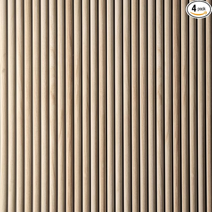Wall!Supply 3D Wall Panels – Faux Natural Wood Round Slatted – Lightweight Foam by WallSupply