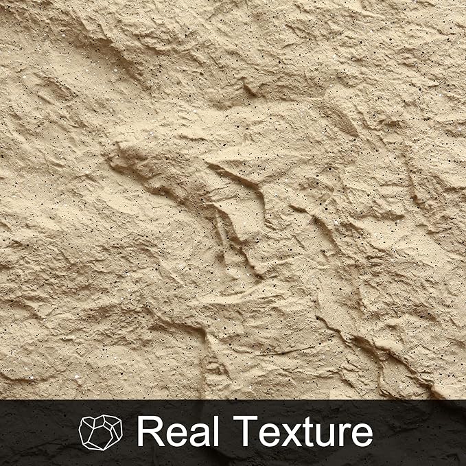 KASARO 3D Faux Stone Wall Panels, Cement Texture Thicker Accent - Image 7