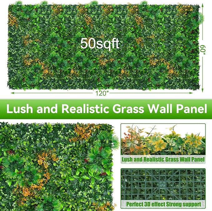 Grass Wall Panels Roll, UV-Anti Faux Greenery Plant Boxwood Panels - Image 2