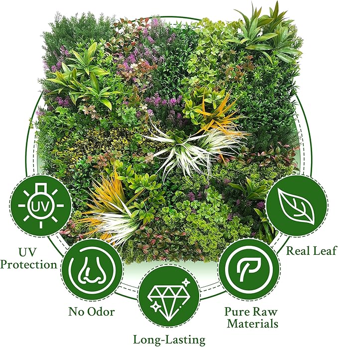 ODTORY Artificial Greenery Grass Wall Panels: 40'' x 120'' UV-Anti Faux - Image 4