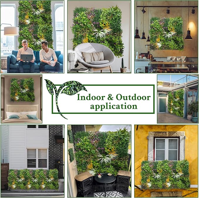ODTORY Artificial Greenery Grass Wall Panels: 80" x 120" UV-Anti Faux Greenery - Image 6
