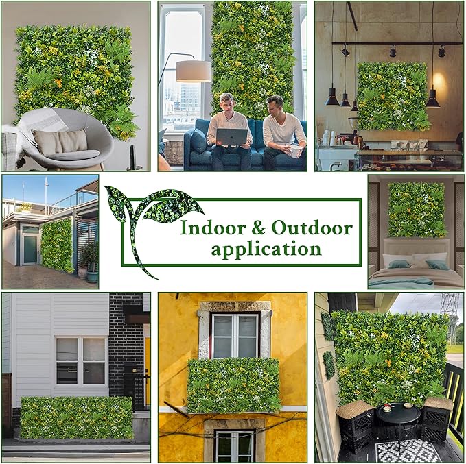 ODTORY Artificial Boxwood Hedges Panels Roll: 20"x20" 12P UV-Anti Faux - Image 6