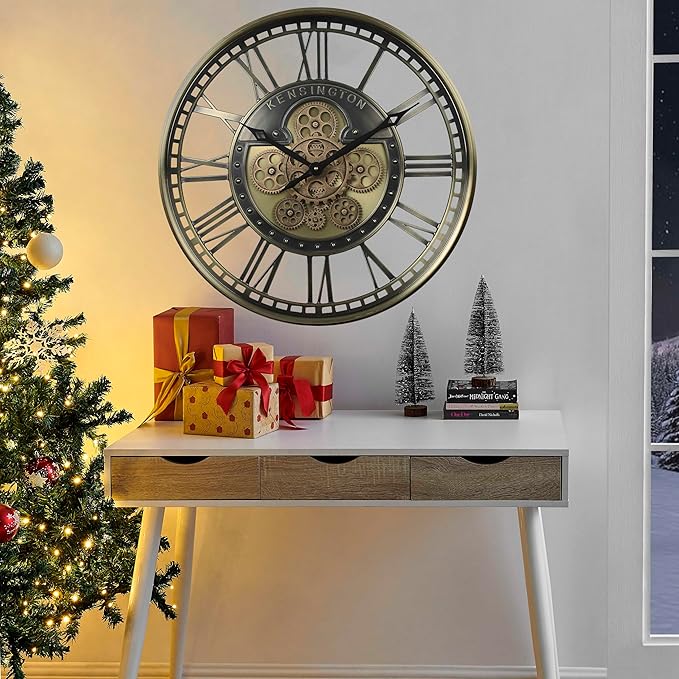 CLXEAST 21 Inch Large Moving Gears Wall Clock - Image 6