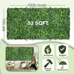Artificial Green Boxwood Grass Wall Roll: 60"x128" UV Protected Ivy Privacy - Image 2
