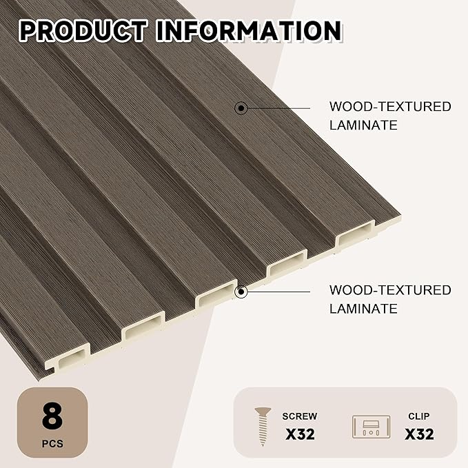 POHARE WPC Slat Wall Paneling, Acoustic Wall Panels - Image 3