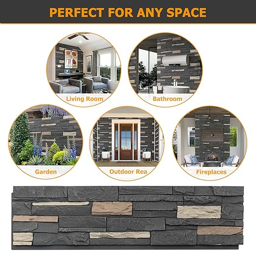 ROOMTEC 6-Packs Faux Stone Wall Covering Panels - Image 5