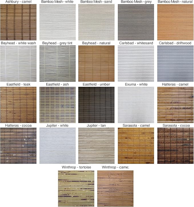 Windowsandgarden Cordless Woven Wood Roman Shades, 43W x 60H, Eastfield Teak - Image 3
