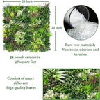 ODTORY Artificial Plant Wall Panels: 20"×20" 24P UV-Anti Faux Grass Wall - Image 2