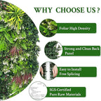 ODTORY Artificial Plant Wall Panels: 20"×20" 24P UV-Anti Faux Grass Wall - Image 5