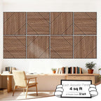 Mollywell Art Acoustic Wall Panels, 24x24 Inch 8 Pack, Wood Veneer, Sound - Image 2