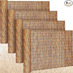 Barydat 4 Pcs 4 x 16.4 ft Reed Fence Roll, 85% Shade Bamboo Privacy Screen by home