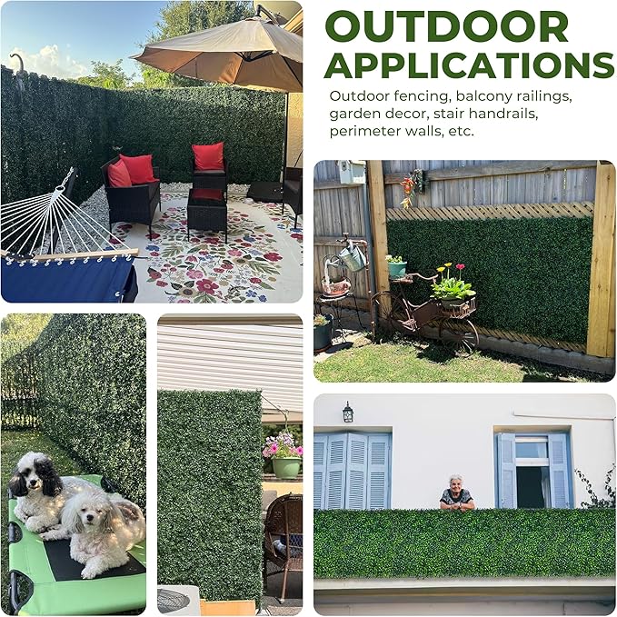 Artificial Boxwood Roll Panels: 60"x138" UV-Anti Faux Hedge Privacy Screen - Image 7