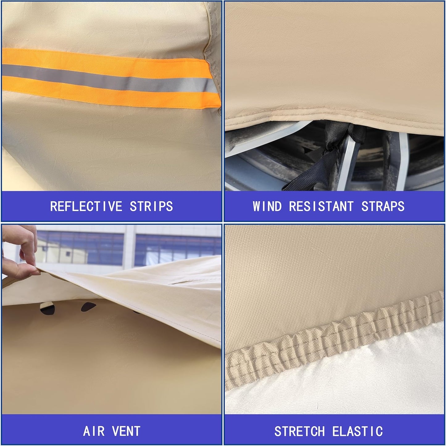 Heavy Duty Outdoor Car Cover Custom Fit for Toyota Tacoma, Windproof All Weather Waterproof Sun Rain UV Dust Snow Protection Outdoor Car Covers