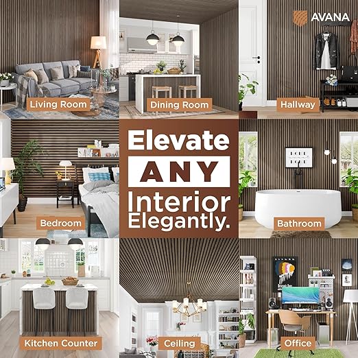 Avana Acoustic Wood Wall Panels –93.2x11.25 Inch Panels – Fits 94x12 Layout – - Image 3