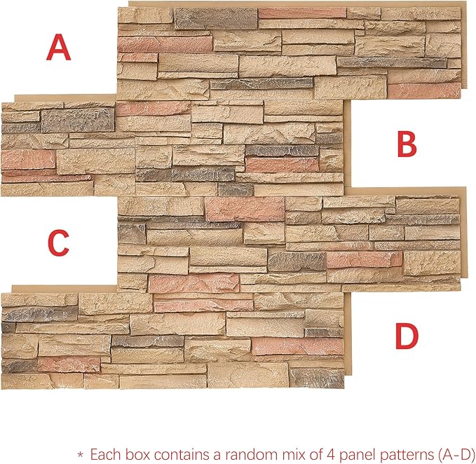 8-Pack Faux Stone Wall Panels PU Stone Veneer Siding, Mortarless Lightweight - Image 3