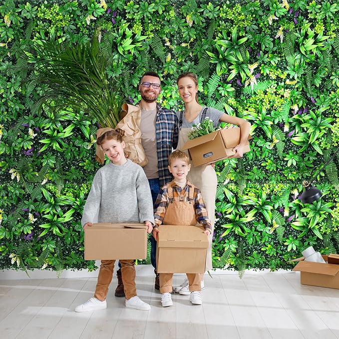 Artificial Grass Wall Panels 20"x20", Hedge Green Wall Decor Backdrop, UV-Anti - Image 6