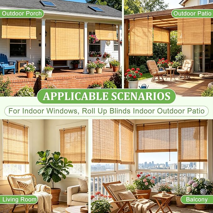 Bamboo Blinds 54x48 inch Bamboo Roman Shades - Image 5