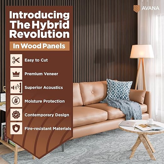 Avana Acoustic Wood Wall Panels –93.2x11.25 Inch Panels – Fits 94x12 Layout – - Image 2