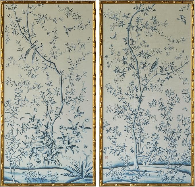 HongFengtang Chinese Rice Paper Print China Flower And Bird Bamboo Frame 54.3 X - Image 2