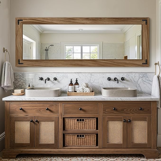 FICTOR Wooden Full Length Mirror, - Image 8