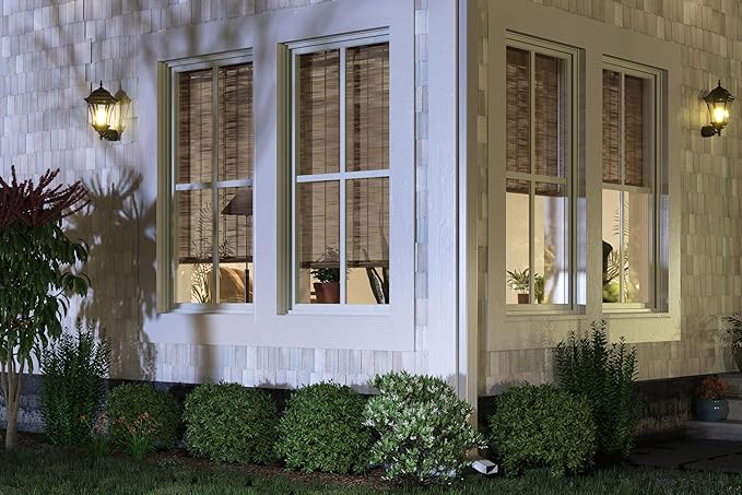 Cordless Woven Wood Roman Shades, 68W x 36H, Bamboo Mesh Natural, Sizes 20-72 - Image 2