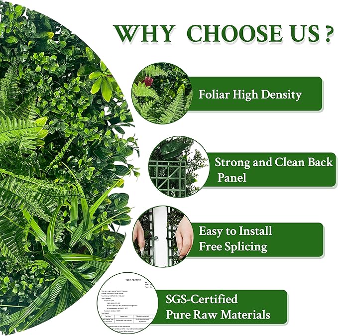 ODTORY Artificial Grass Wall Backdrop Panels Roll: 48X120 in UV-Anti Greenery - Image 3