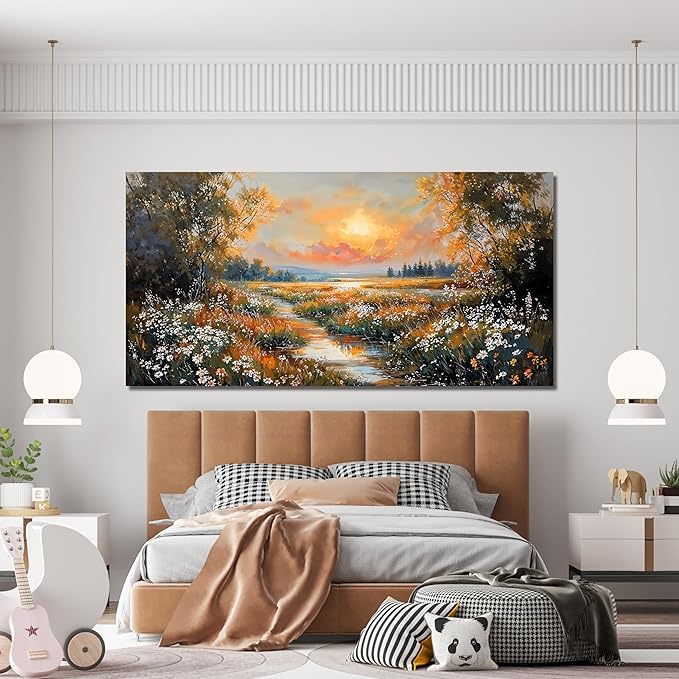 Canvas Wall Art Decor Large Vintage Wildflower Wall Art Prints Canvas Wall Art - Image 2