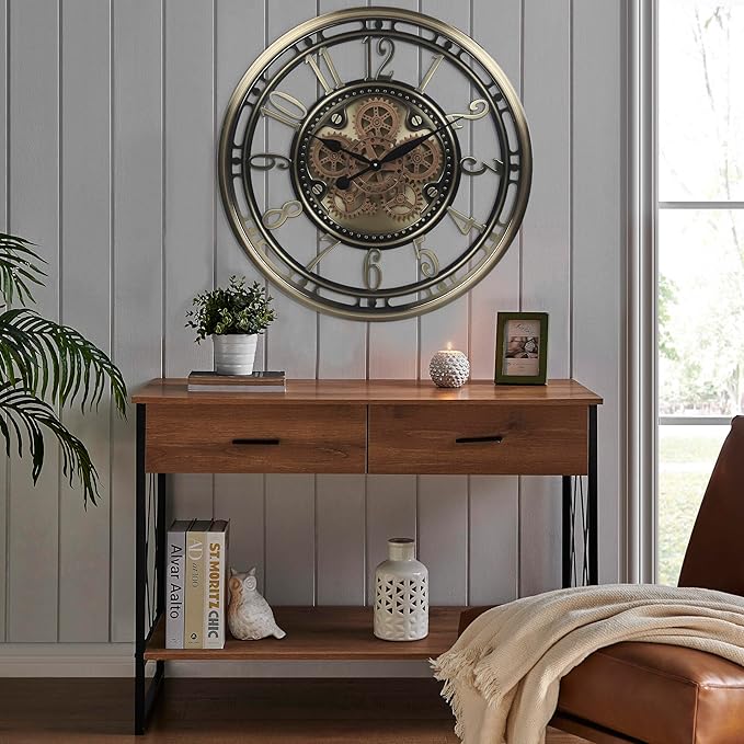 CLXEAST 28 Inch Large Moving Gear Wall Clock - Image 6