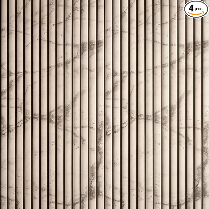 Wall!Supply 3D Wall Panels – Faux Marble Round Slatted – Home Decor Wallpaper by WallSupply