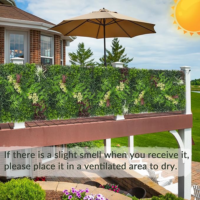 Artificial Ivy Wall Boxwood Roll: 40"x120" UV Resistant Green Leaves Faux - Image 5
