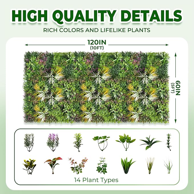 Artificial Grass Wall Roll Panels: 60''x120''Boxwood Hedge Panels, UV-Anti - Image 2