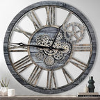 The B-Style Large Real Moving Gears Wall Clock 30 inch Rustic Retro Industrial by TheB-StyleTB