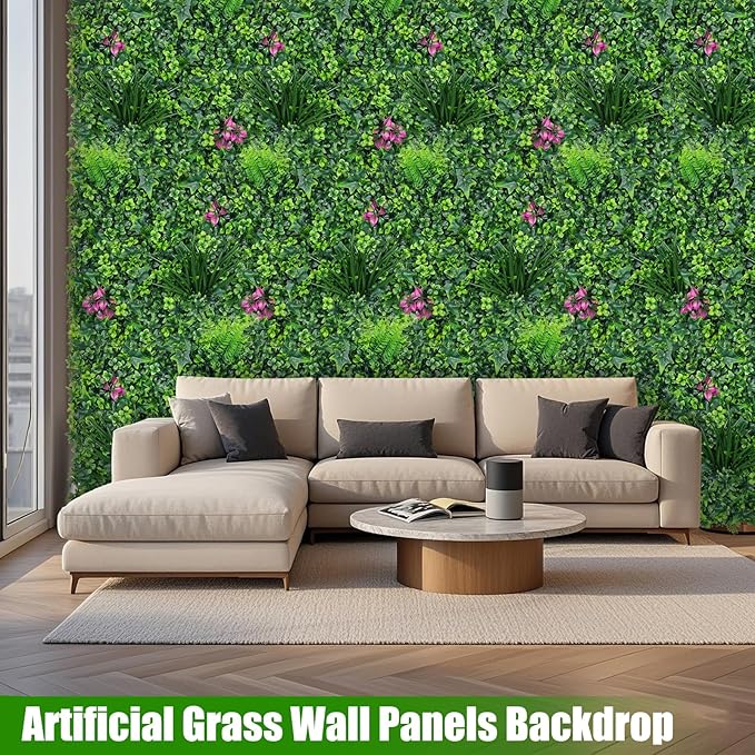 Artificial Grass Wall Roll Panels, UV-Anti Fake Greenery Plant Boxwood Panels - Image 6