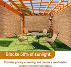 DoubleFill 3 Pcs Bamboo Shades Outdoor Reed Roll Up Blinds 72" W x 72" H - Image 5