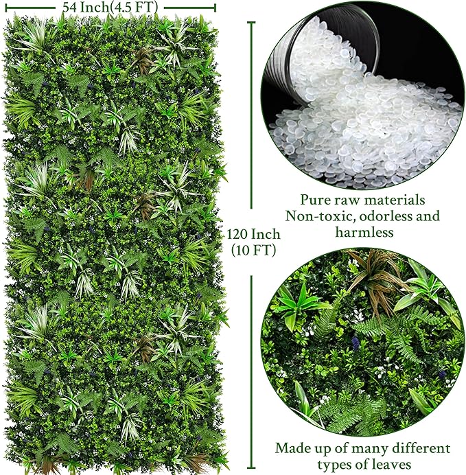 ODTORY Artificial Boxwood Topiary Hedges Panels: 54'' x 120'' UV-Protected - Image 2