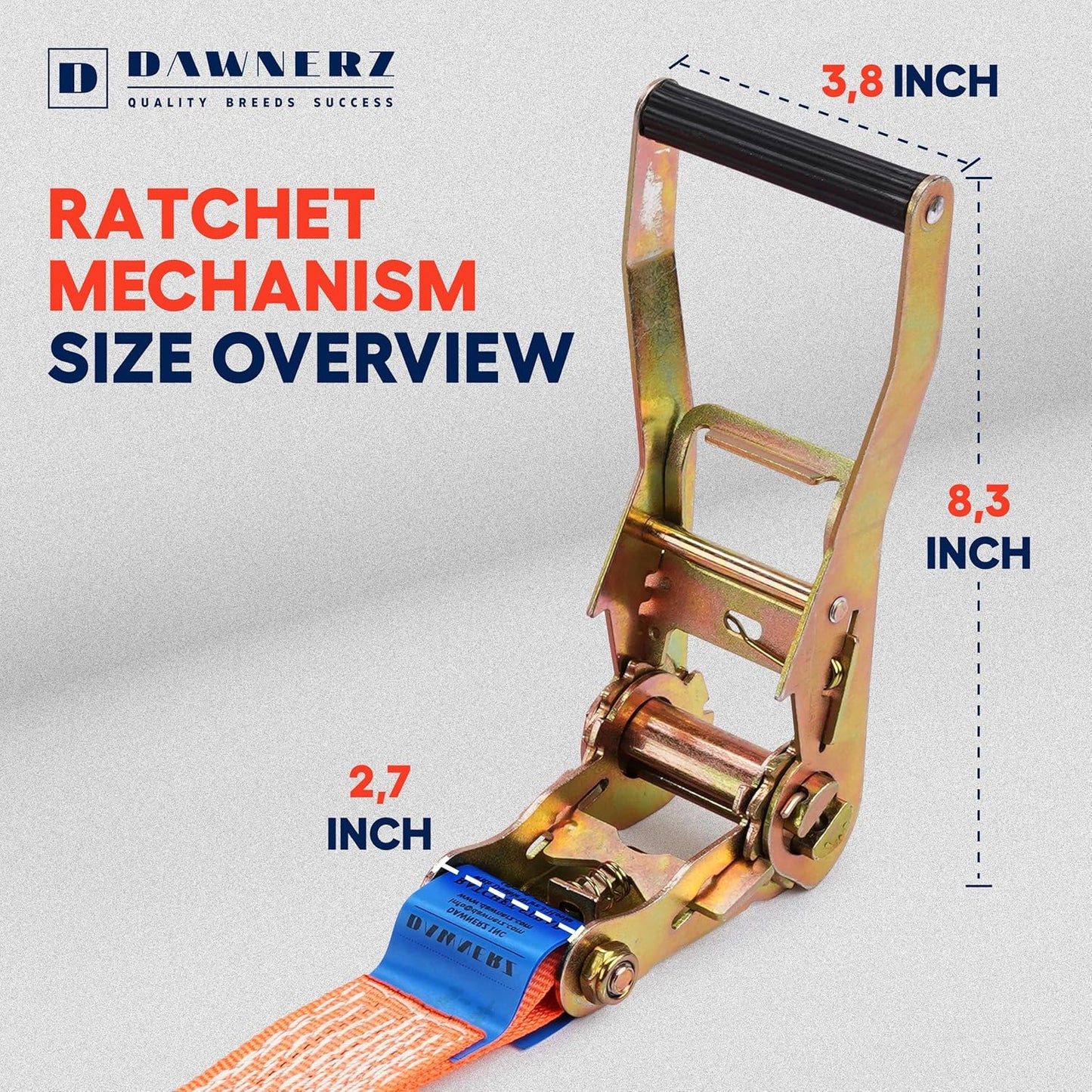 2 Inch x 20 Ft Heavy Duty Ratchet Straps - 6600 Lb Breaking Strength Tie Downs with Double J Hook for Trucks & Trailers