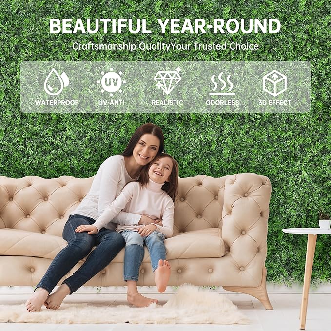 Artificial Green Wall Panels: 6FTx12FT Boxwood Hedge Green Wall Decor Backdrop - Image 4