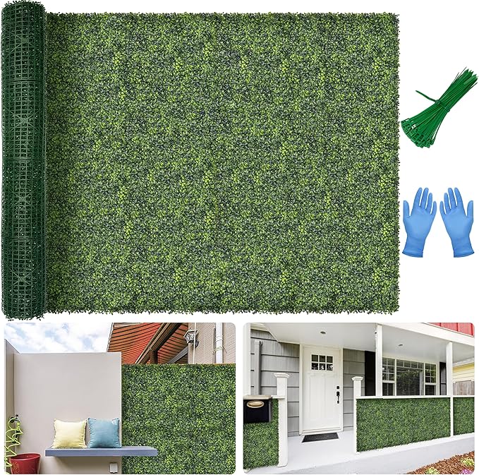 Artificial Boxwood Backdrop Roll: 72"x144" UV-Anti Greenery Faux Grass Hedge by BHXCL