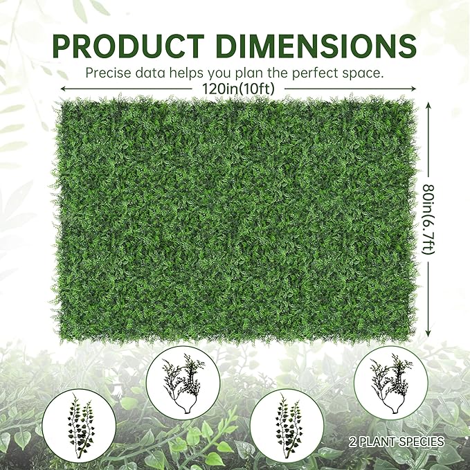 Artificial Green Wall Panels: 80"x120" Boxwood Hedge Green Wall Decor Backdrop - Image 2