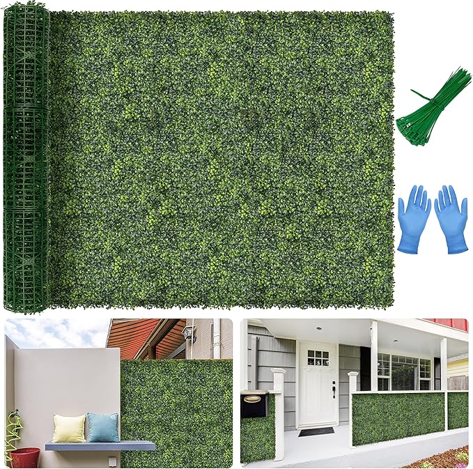 Artificial Boxwood Backdrop Roll: 60"x120" UV-Anti Greenery Faux Grass Hedge by BHXCL