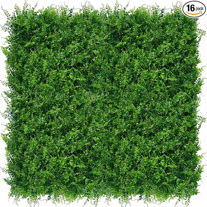 ODTORY Artificial Plants Hedge Wall Panels：20x20 Inch 16P UV-Anti Greenery by ODTORYHOME