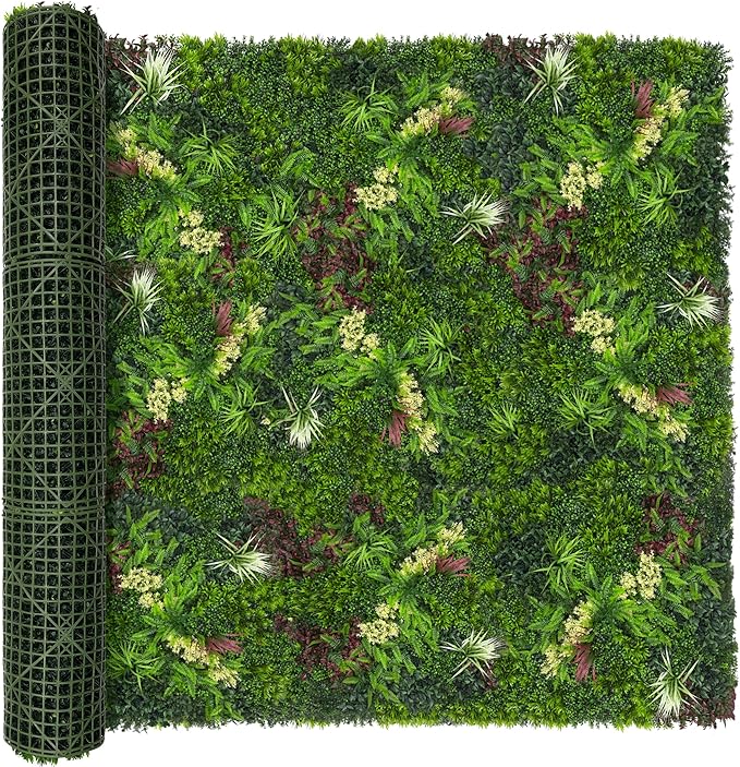 Artificial Ivy Boxwood Roll: 6FTx12FT UV Resistant Green Leaves Faux by DOPGIB