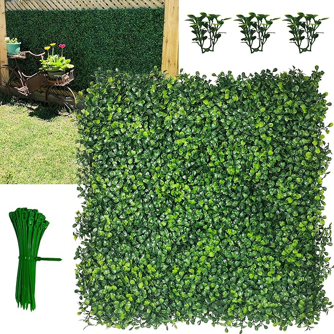 Artificial Boxwood Panels, Garden&Fence Covering Privacy, Backyard and Decor by DOPGIB