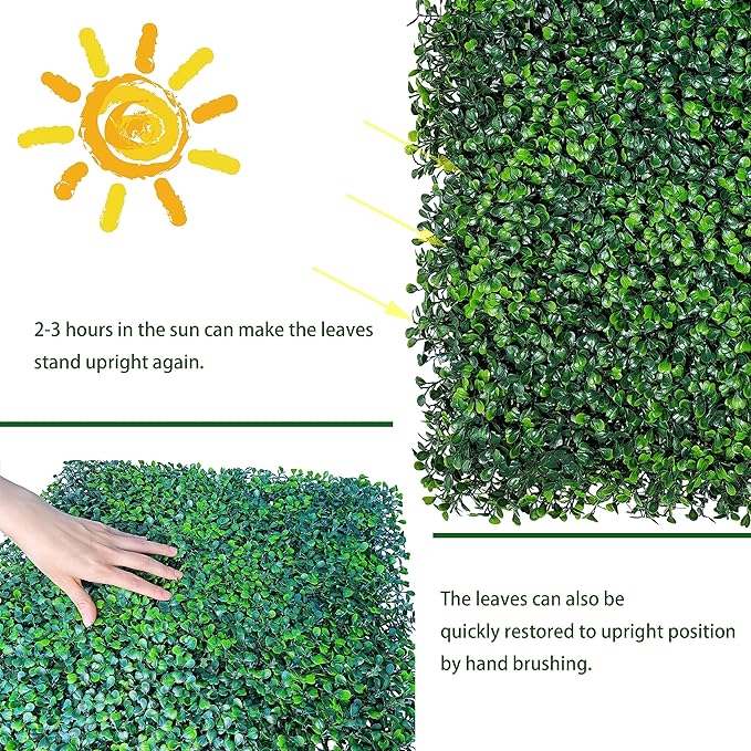 ODTORY Artificial Ivy Privacy Fence Wall Screen: 5FT X10FT UV-Anti Faux Boxwood - Image 5