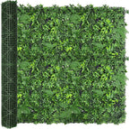Artificial Green Boxwood Grass Wall Roll: 80"x120" UV Protected Ivy Privacy by DOPGIB