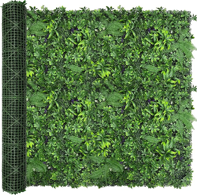 Artificial Green Boxwood Grass Wall Roll: 72"x144" UV Protected Ivy Privacy by DOPGIB