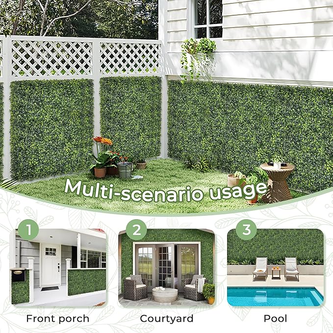 Artificial Boxwood Backdrop Roll: 48"x144" UV-Anti Greenery Faux Grass Hedge - Image 5