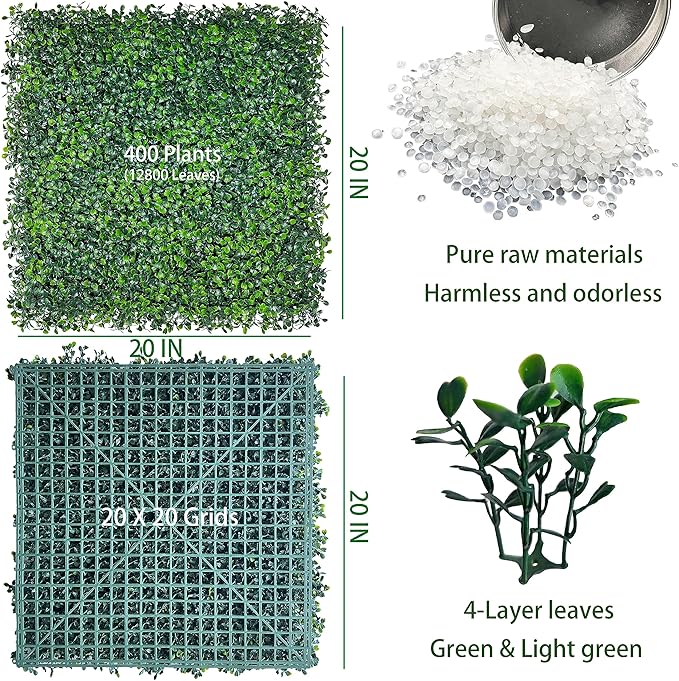 ODTORY Artificial Grass Wall Backdrop Panels: 20X20 in 24P UV-Anti Greenery - Image 2